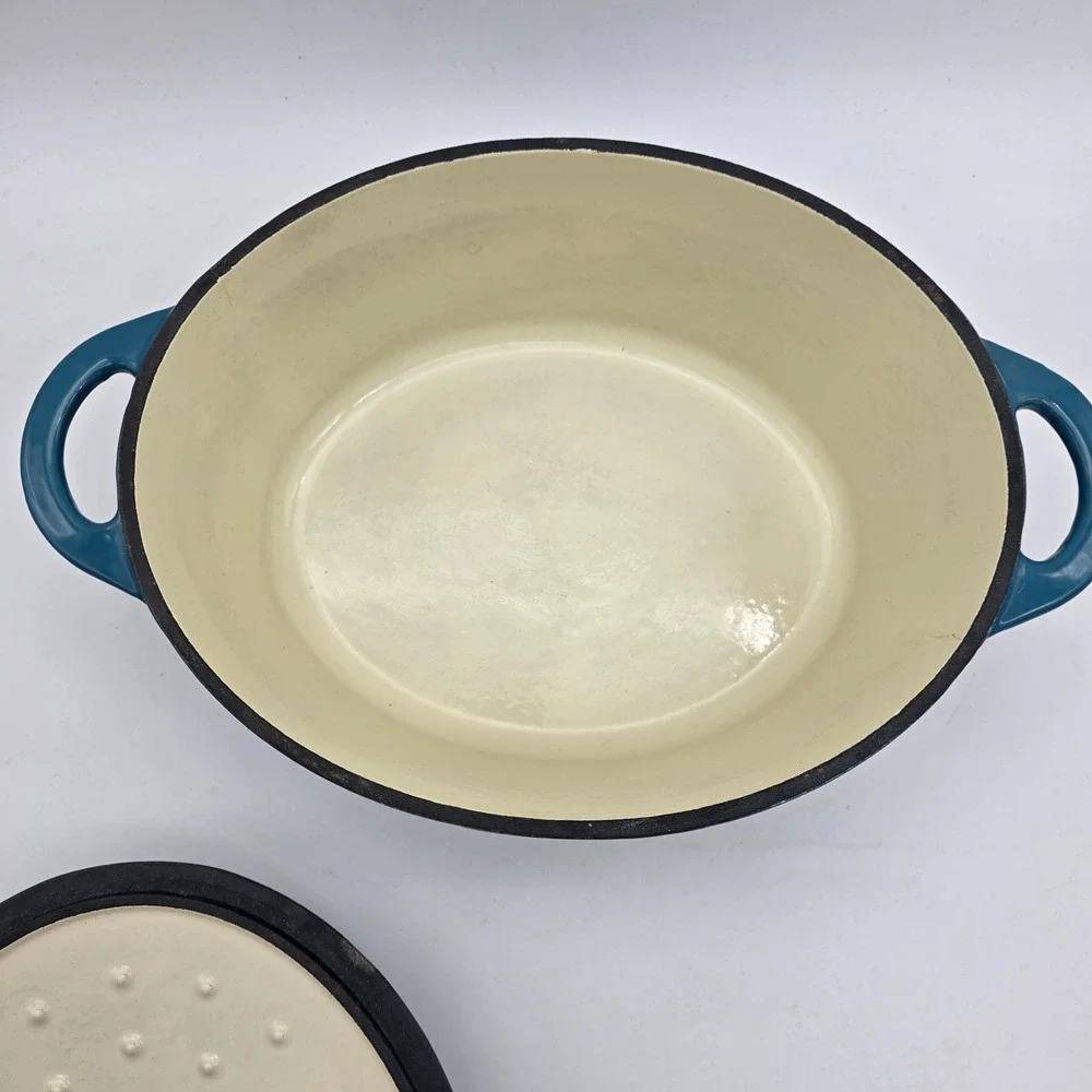 Crofton Professional Cast Iron French Oven Turquoise Enamel -4.6 Qt / 4 Liter